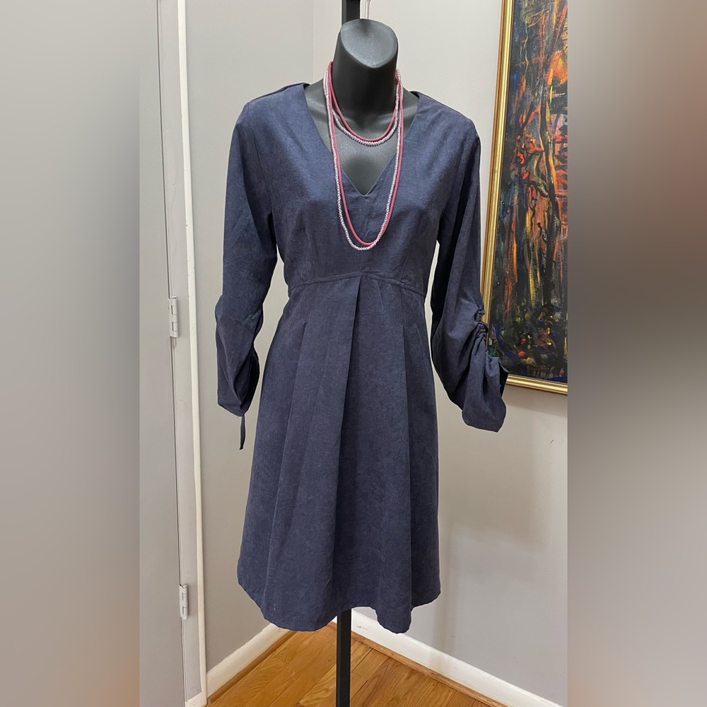 Gigio suede navy dress NWT